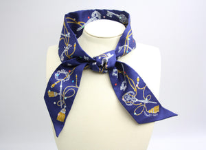 Hermes 100 Silk Les Cles A Pois Twilly Scarf