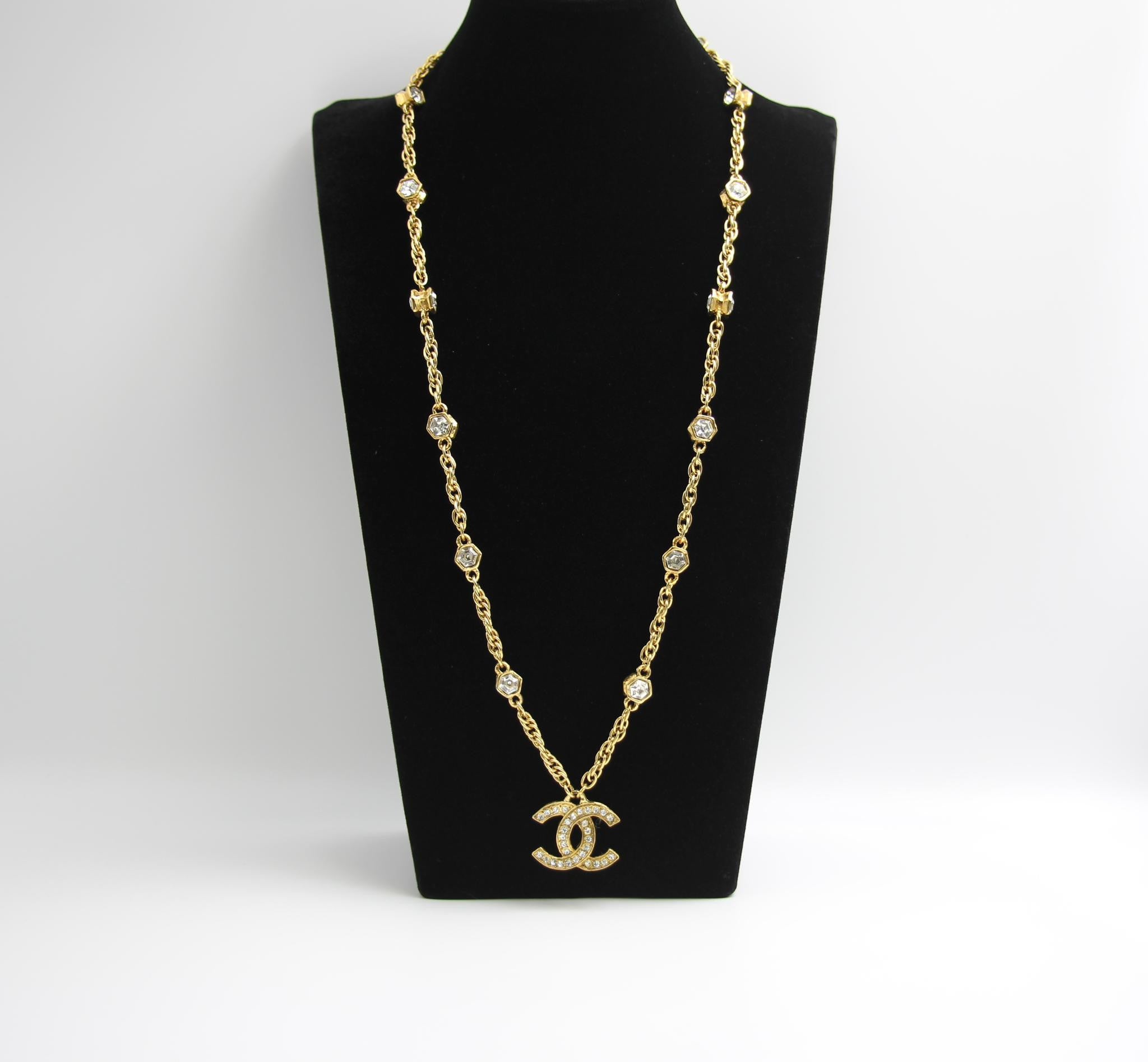 CHANEL Chanel Vintage 71 80 Years Multi-Grain Rhinestone Double-Sided Rhinestone Double C Long Necklace - Onesize Fashion Jewellery - Used fashion item from Top Quality Luxury Designers Bag
