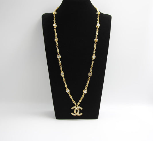 CHANEL Chanel Vintage 71 80 Years Multi-Grain Rhinestone Double-Sided Rhinestone Double C Long Necklace - Onesize Fashion Jewellery - Used fashion item from Top Quality Luxury Designers Bag