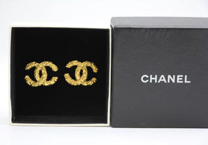 Chanel Vintage 93A Lava Gold Clip-On Earrings