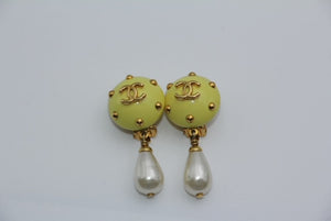 Chanel Yellow Earrings
