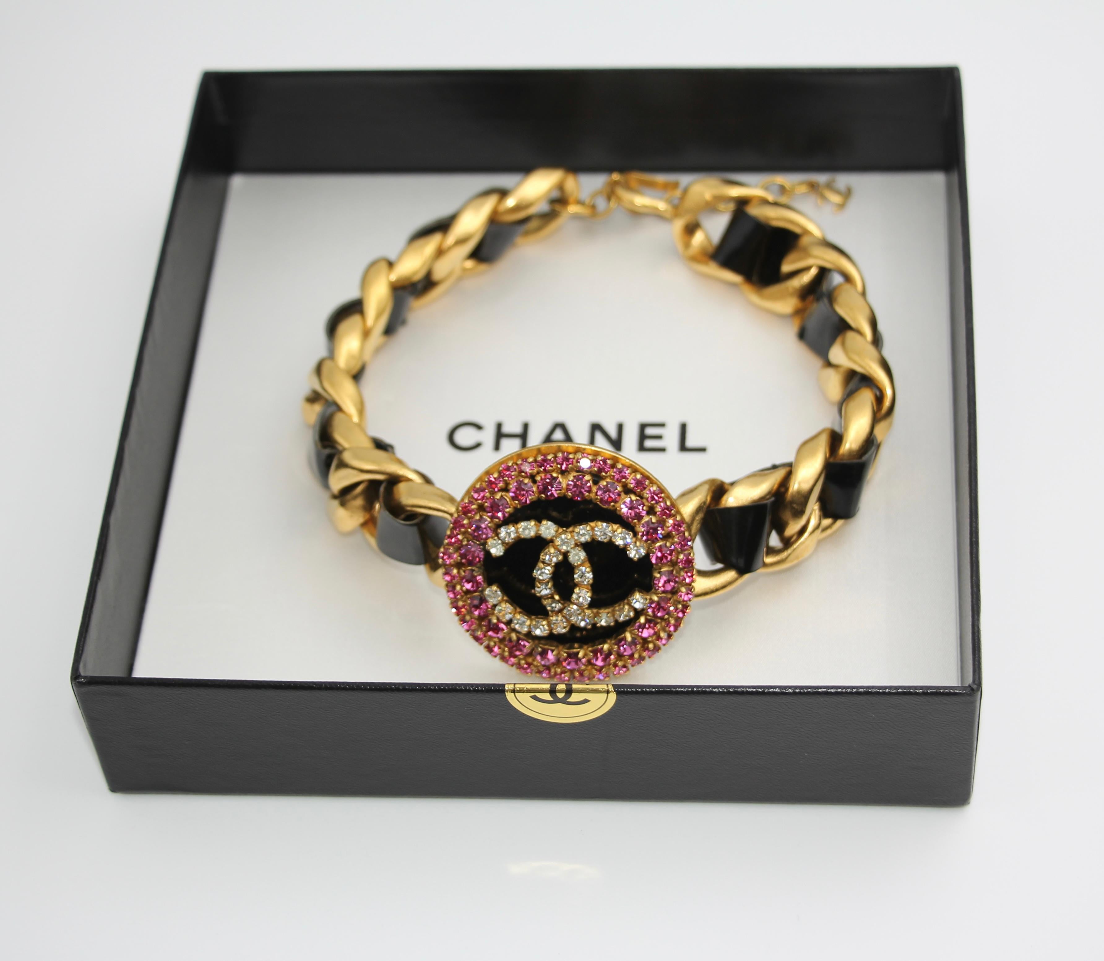 CHANEL Chanel Vintage 95P Rhinestone Barbie Series Pink Choker - Onesize Fashion Jewellery - Secondhand luxury from Top Quality Luxury Designers Bag