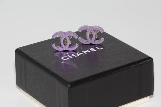 CHANEL Chanel Logo Earrings Purple - Onesize Fashion Jewellery - Secondhand luxury from Top Quality Luxury Designers Bag