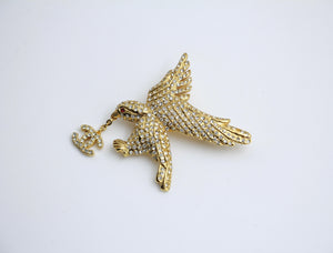 Chanel Vintage 01P Rhinestone Eagle Fine Brooch