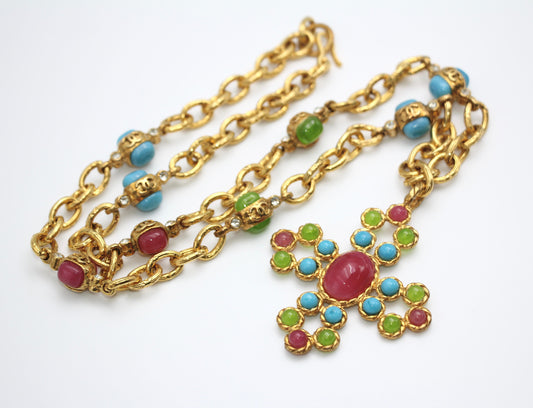CHANEL Chanel Vintage 91 Colored Glass Chain Long Necklace - Onesize Fashion Jewellery - Used fashion item from Top Quality Luxury Designers Bag