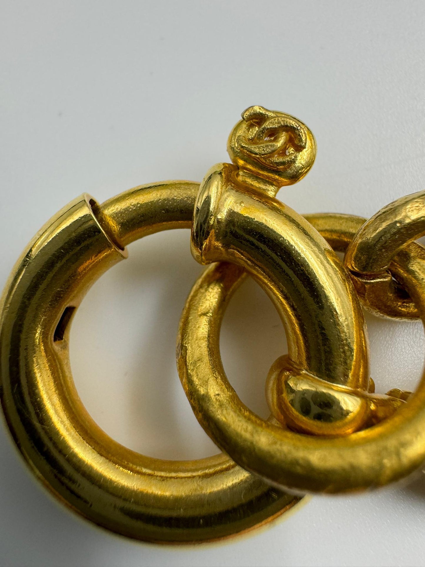 Chanel Vintage 94A Gold Plated Medal Pendant Long Necklace