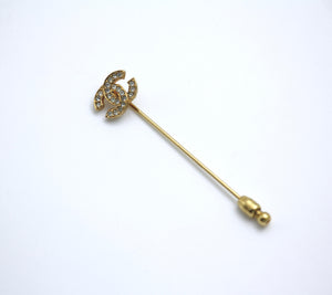 Chanel Vintage 71 80 Years Rhinestone Cc Brooch