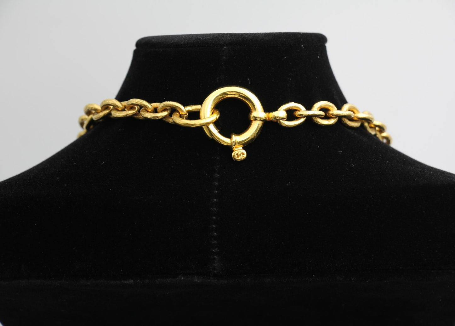 Chanel Vintage 94A Gold Plated Medal Pendant Long Necklace