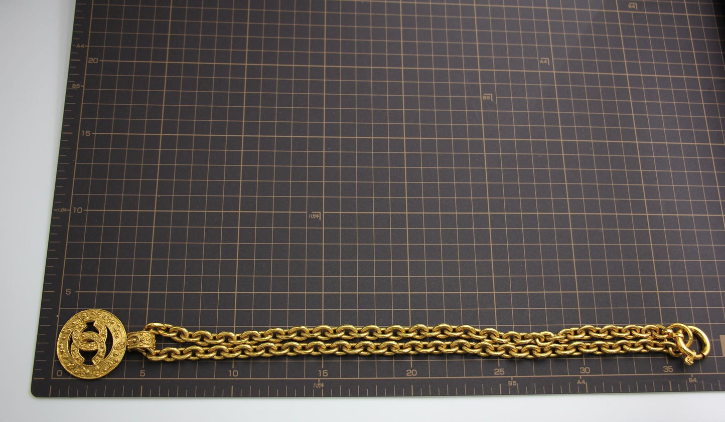 Chanel Vintage 94A Gold Plated Medal Pendant Long Necklace