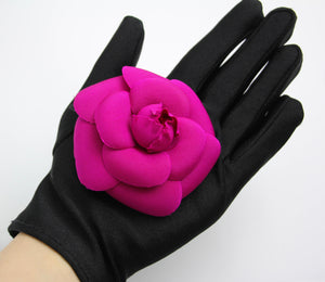 Chanel Vintage 81 85 Silk Red Camellia Brooch