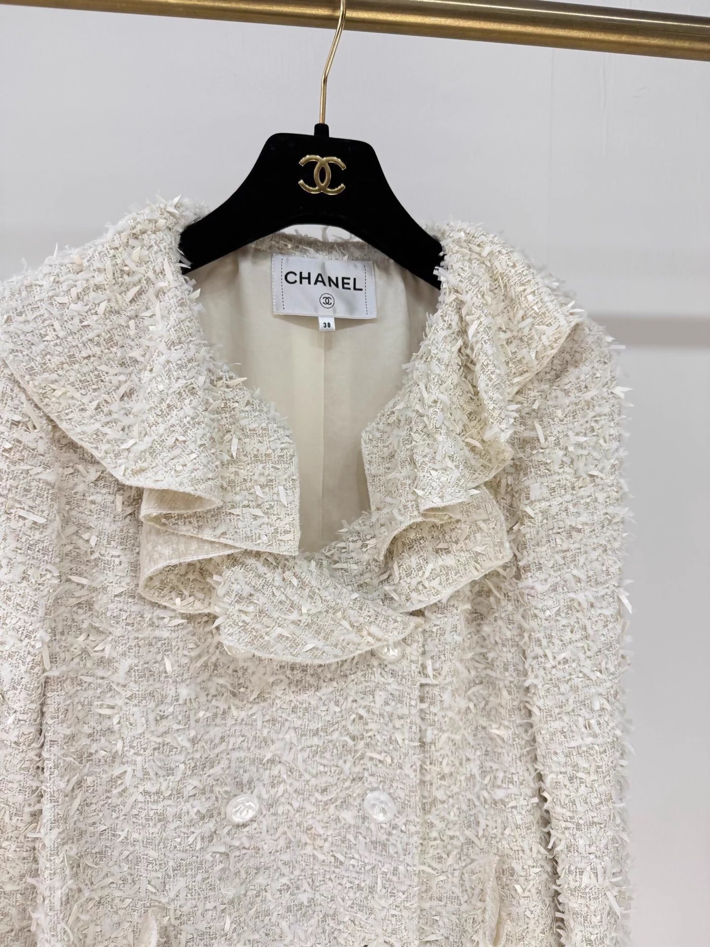 Chanel Spring/Summer white ruffled jacket