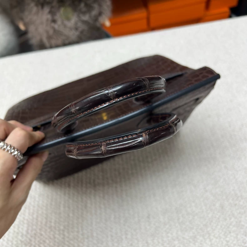 Hermès Birkin 30 ebony matte crocodile leather gold hardware