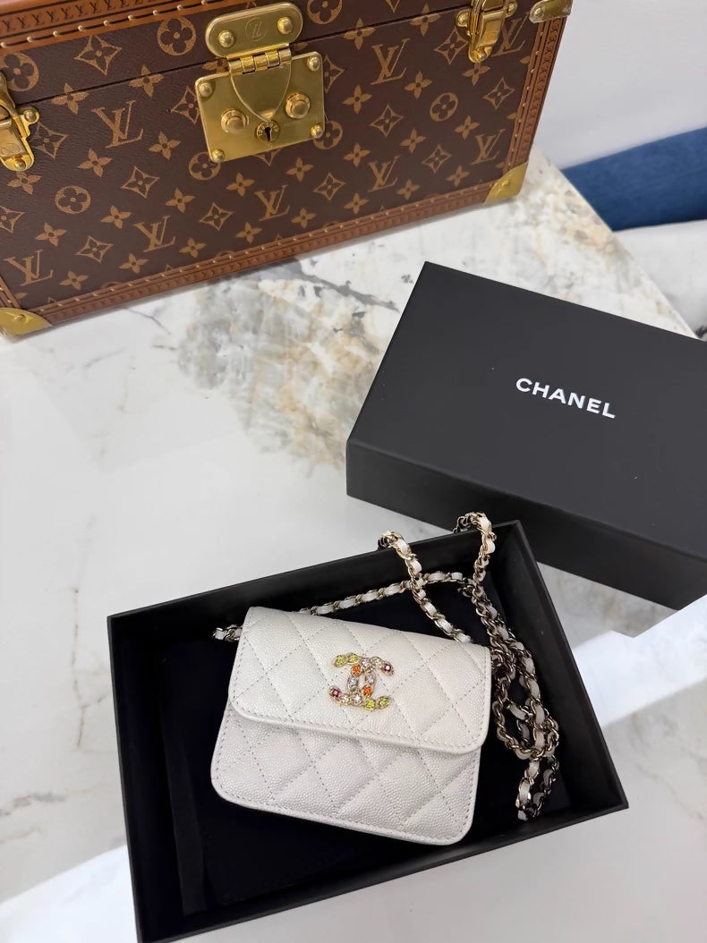 Chanel VIC Gift Set with Multicolored Gemstones and Double C Chain Bag,