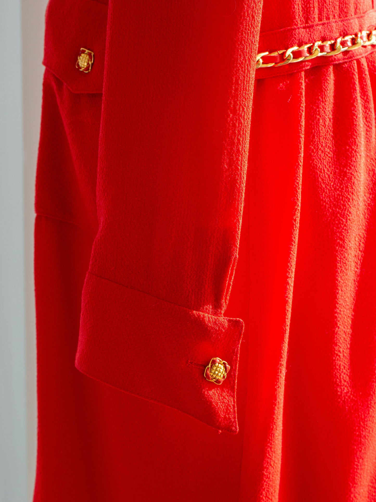 Chanel Vintage Haute Couture Fall:Winter 1988 Red Gold Chain Dress 11