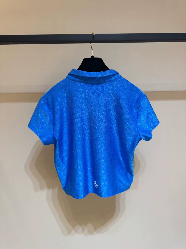 Chrome Hearts Blue Pattern Polo Shirt