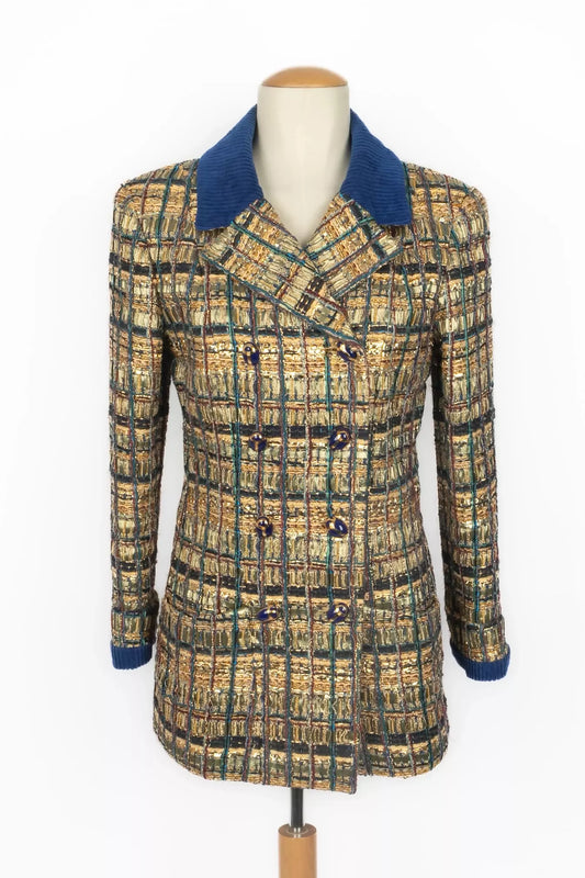 Chanel Gold  Blue Tweed Jacket – Pre-Fall 2019 Collection