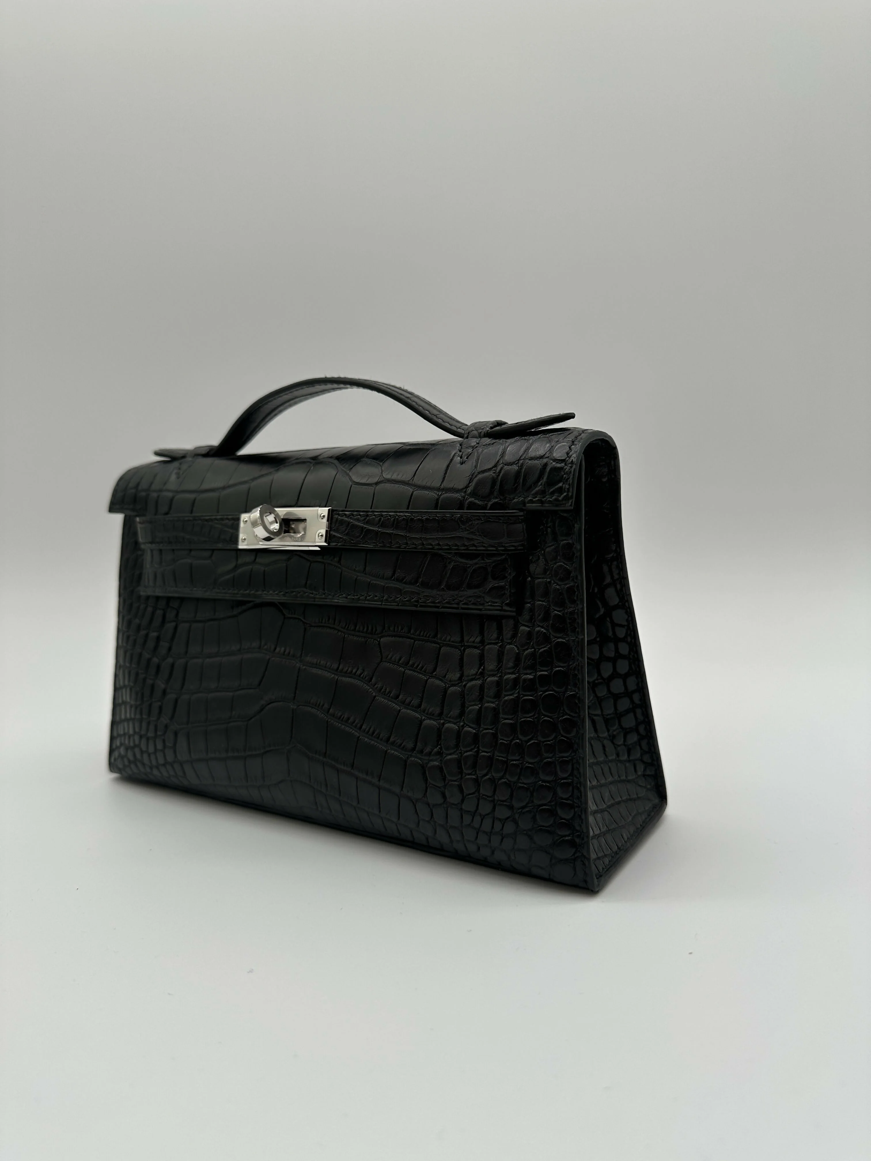 Hermès Kelly Pochette Black Matte PHW K 2025