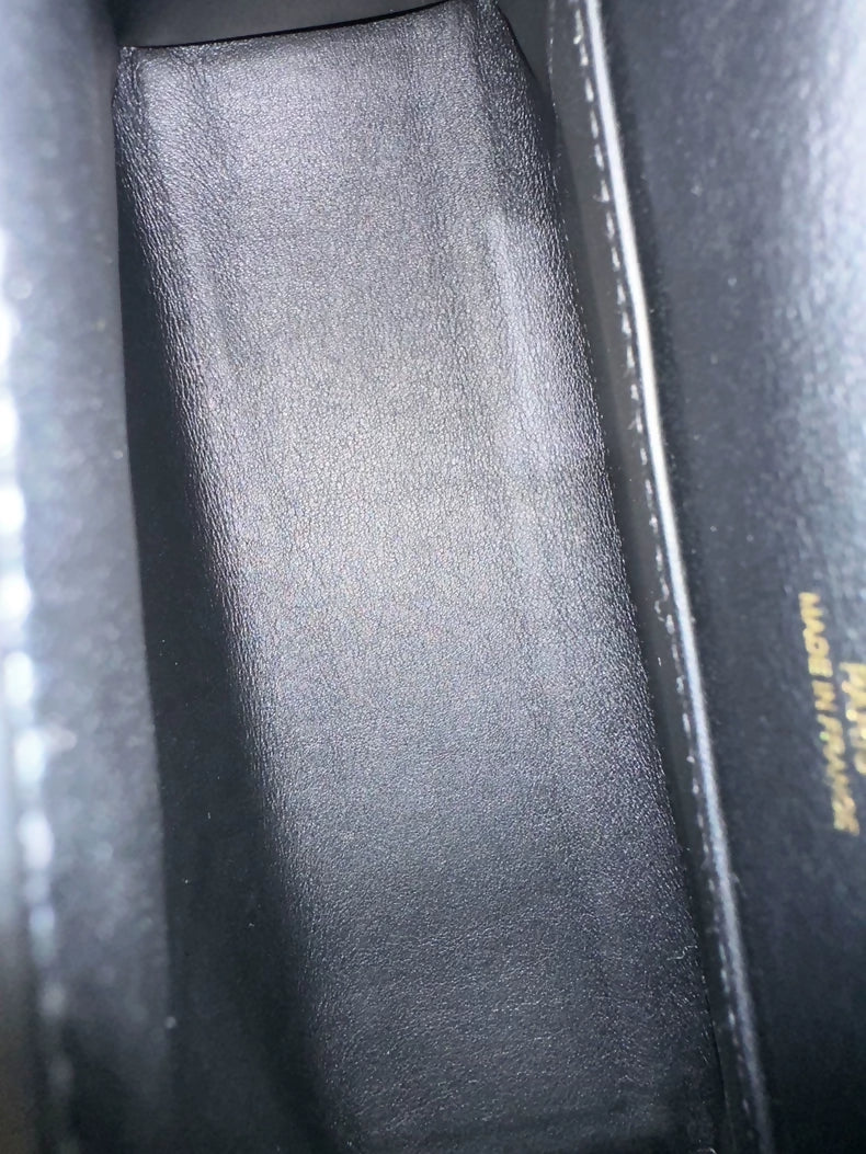 Hermes Kelly pochette Black Swift Leather with gold harwdare