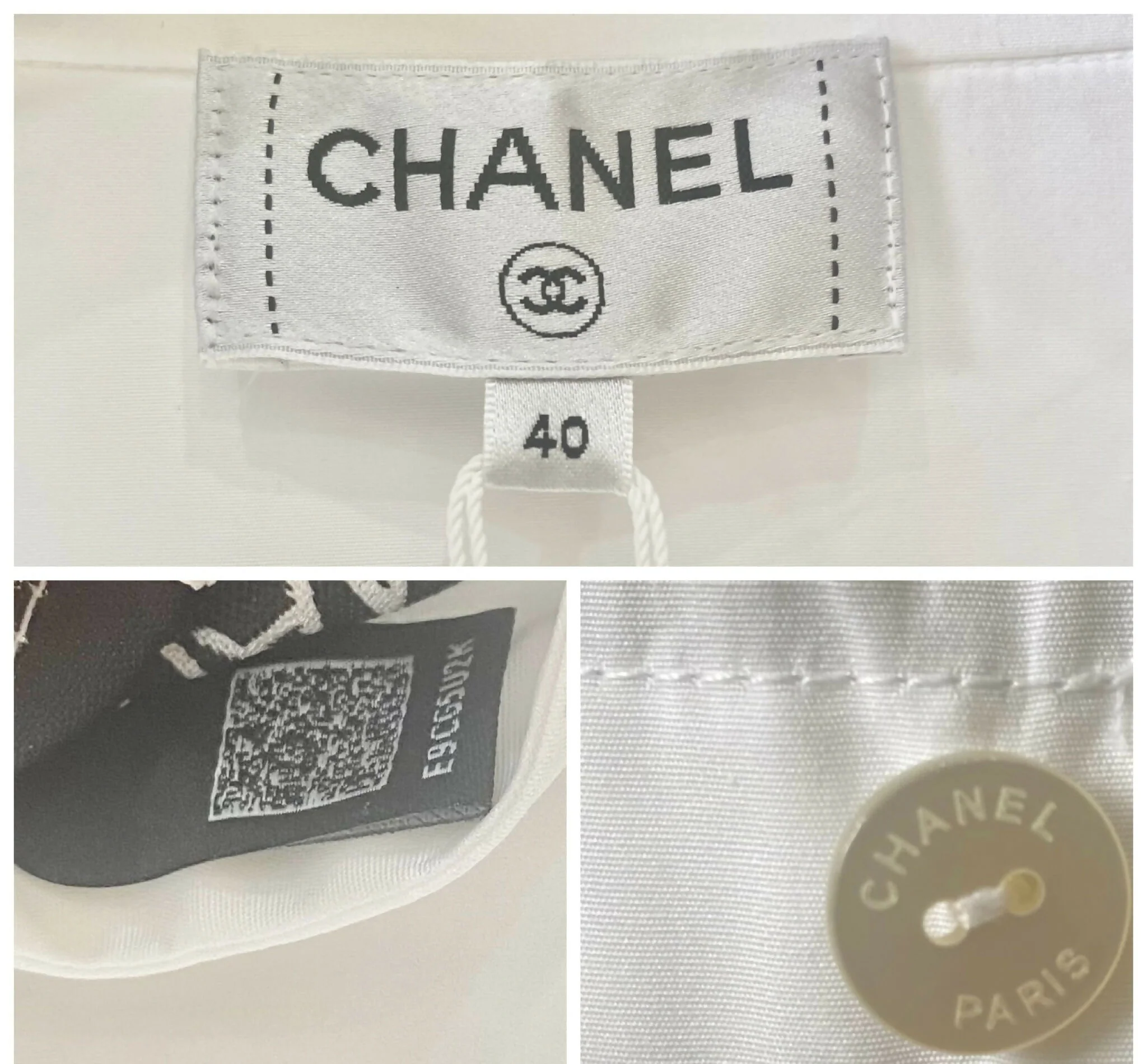NWT Chanel 23C Monte-Carlo Runway Long Tuxedo Dress Shirt Blouse FR 40