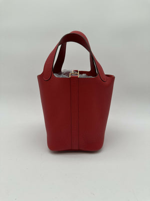 Hermès Picotin 18 Rouge Casaque GHW W 2025