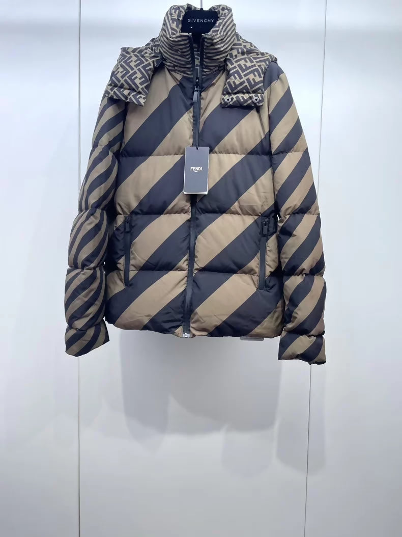 Fendis popular monogram reversible down jacket