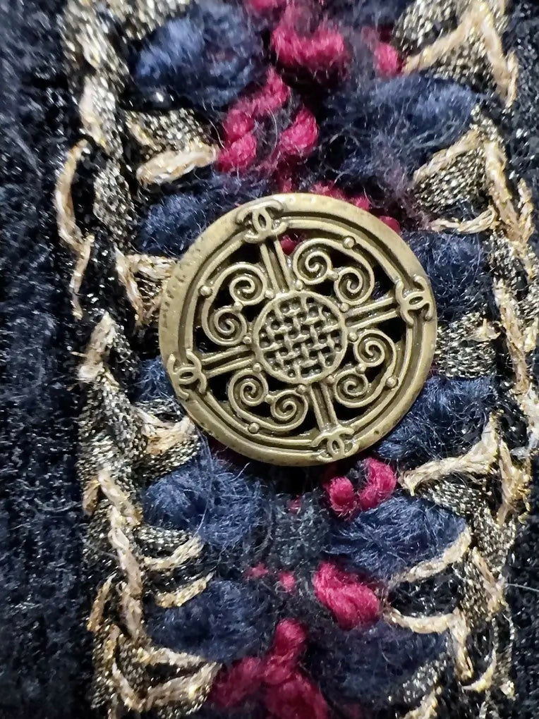 CHANEL ICONIC 10A PARIS-SHANGHAI BLACK TWEED BRAIDED TRIM CUFFS JACKET FR 38