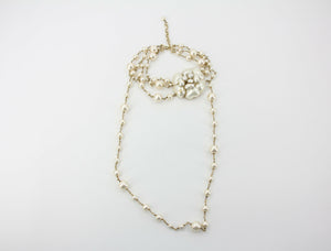 Chanel Vintage 02A Imitation Pearl Camellia Layered Necklace