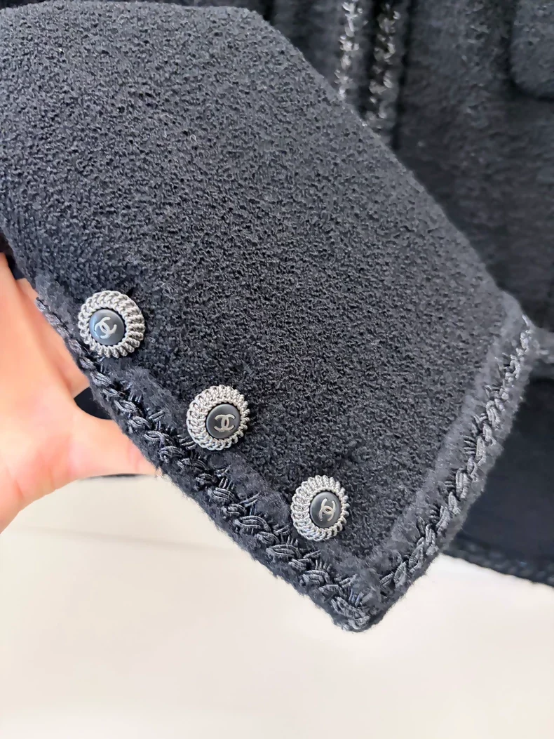 Chanel 08A Black Tweed Jacket