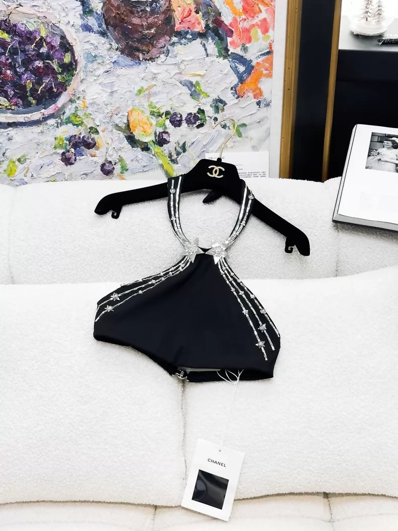 Chanel 24C Black Top with silver Star