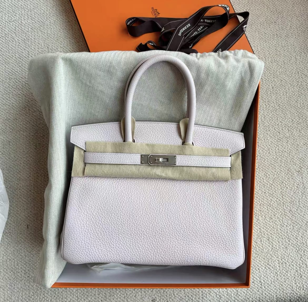 Hermès Hermes birkin30 09 light purple palladium hardware tc leather B engraved - 30 Tote Bag - Used fashion item from Top Quality Luxury Designers Bag
