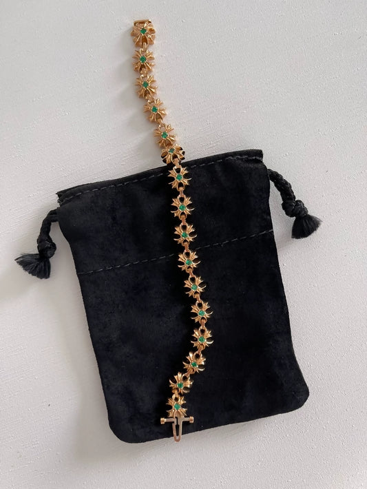 Chrome Hearts gold bracelet with Emeralds
