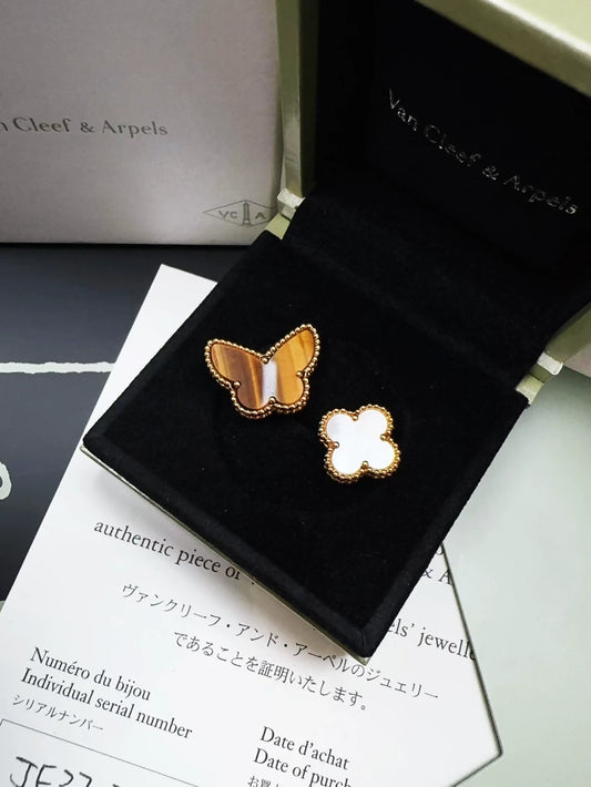 Van Cleef  Arpels VCA Mother of Pearl and Tigers Eye Ring, Ring Size 51