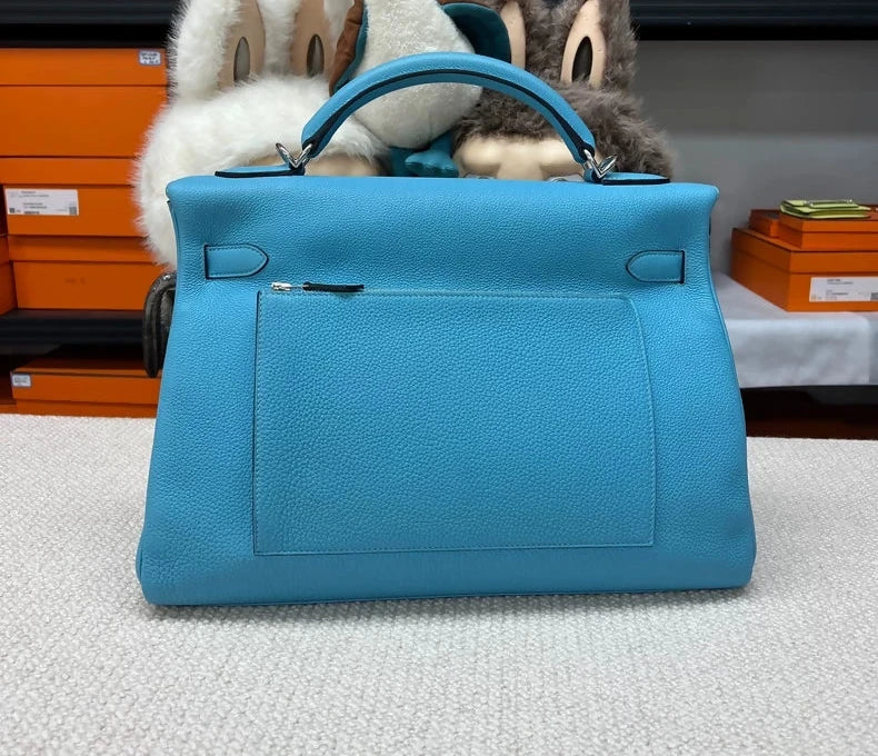Hermès Kelly 42 maxi P3 Northern Blue Togo leather palladium hardware