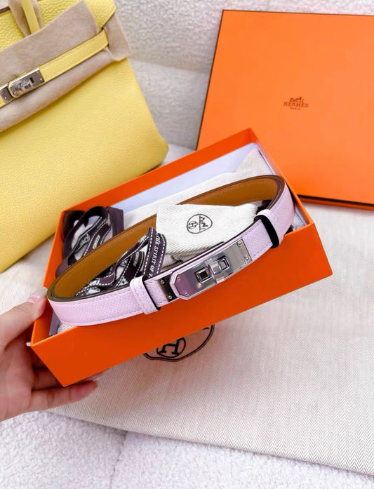 Hermès Hermès Kelly 18 Belt Mauve Pale Epsom Palladium Hardware - Adjustable Accessories - Secondhand luxury from Top Quality Luxury Designers Bag