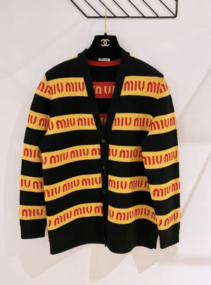 Miu Miu logo letter cardigan
