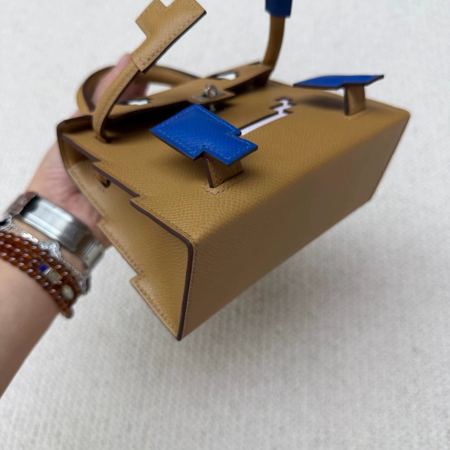 HERMÈS KELLY PICTO DOLL BISCUIT EPSOM LEATHER PALLADIUM HARDWARE