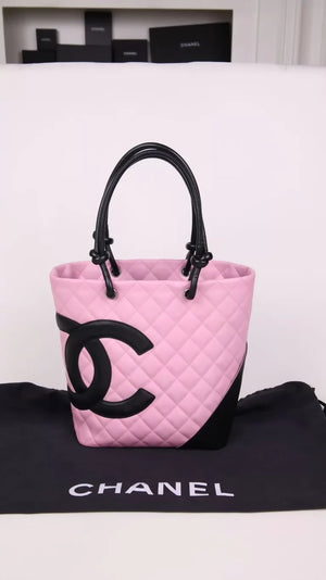 Chanel Pink Cambon Medium Basket Handbag