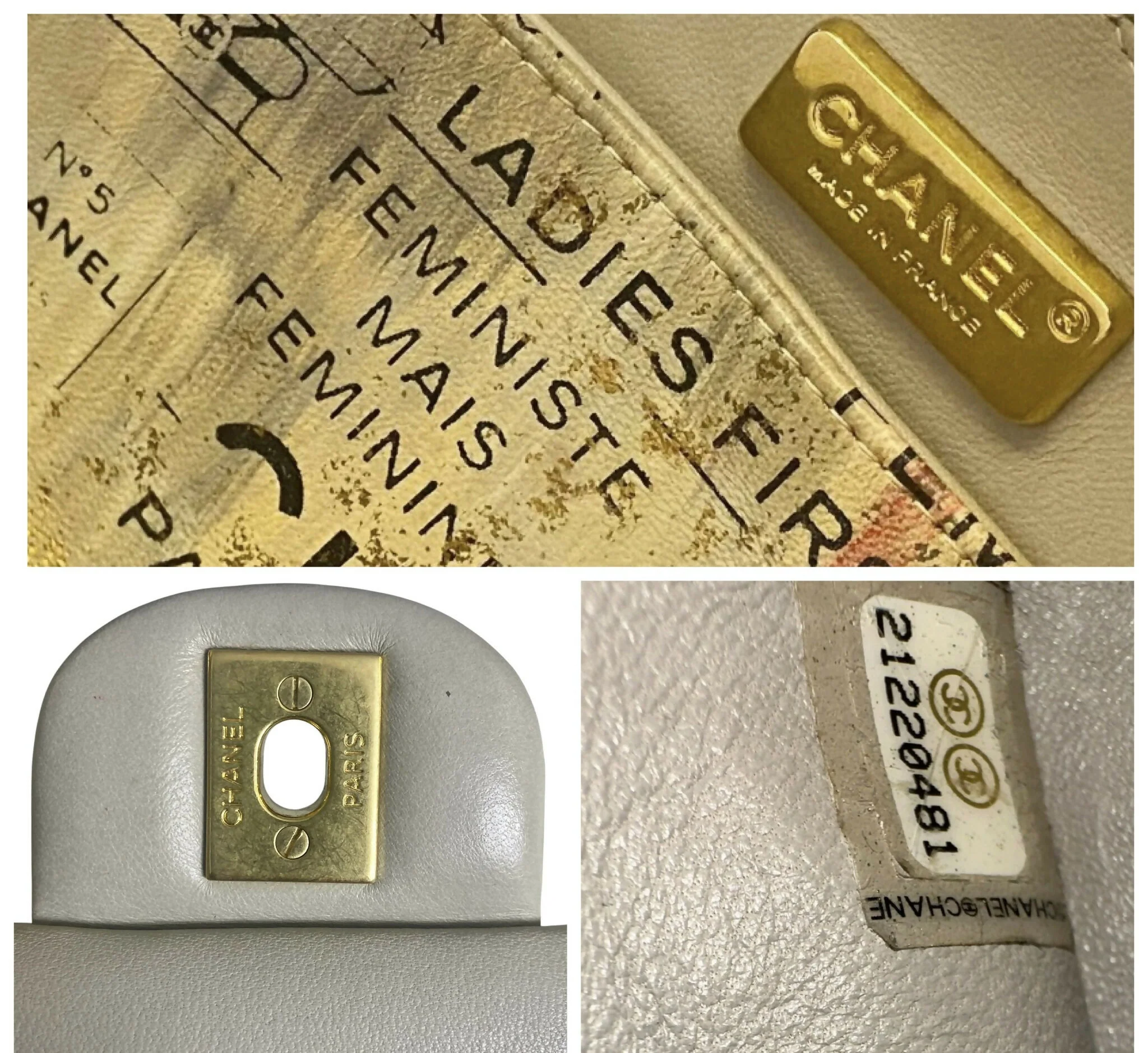 CHANEL 15S GRAFFITI NEWSPAPER CLASSIC MEDIUM DOUBLE FLAP BAG