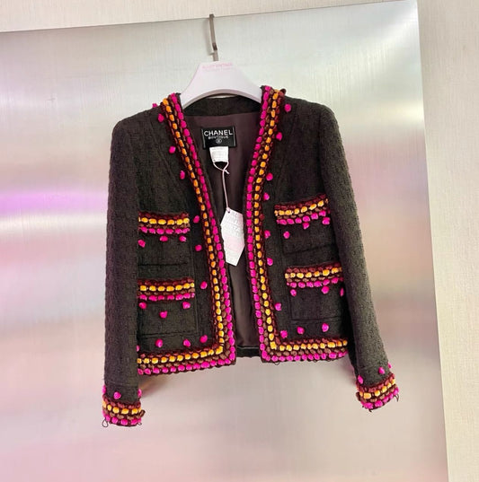 CHANEL Vintage Chanel 1997 colorful woven jacket - 36 Jacket - Used fashion item from Top Quality Luxury Designers Bag
