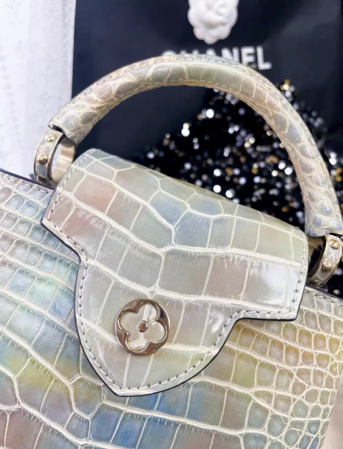 Louis Vuitton Capucines bb colourful alligator leather bag