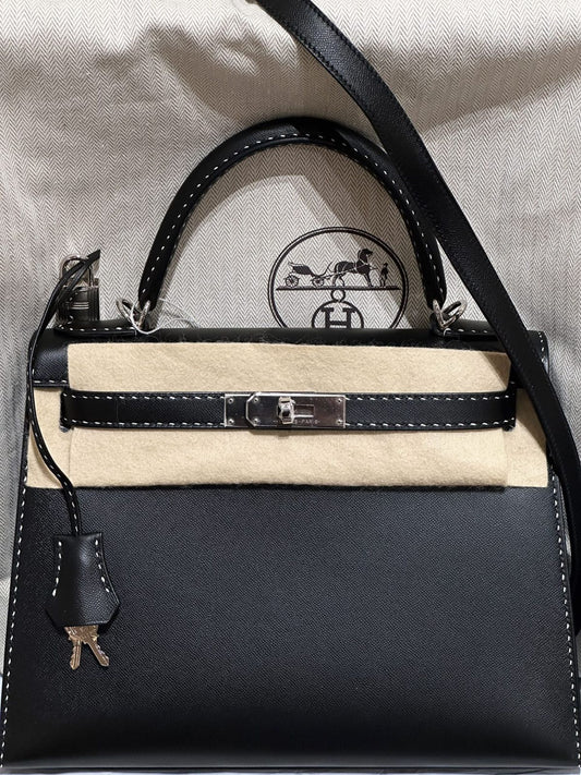 Hermes Kelly 28 Miss You Black Madame Palladium hardware