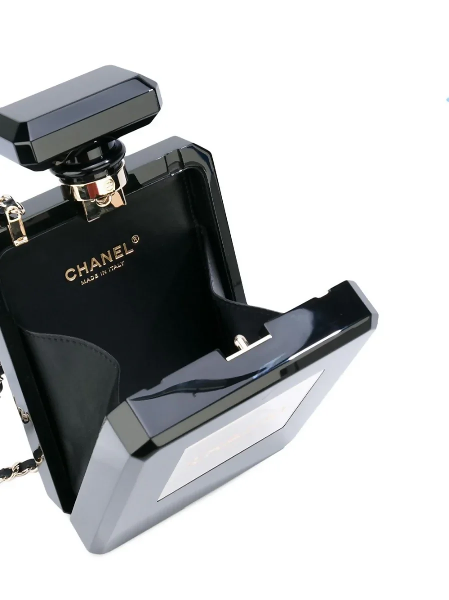 Chanel Black Acrylic No.5 Perfume Bottle Minaudière — Cruise 2014