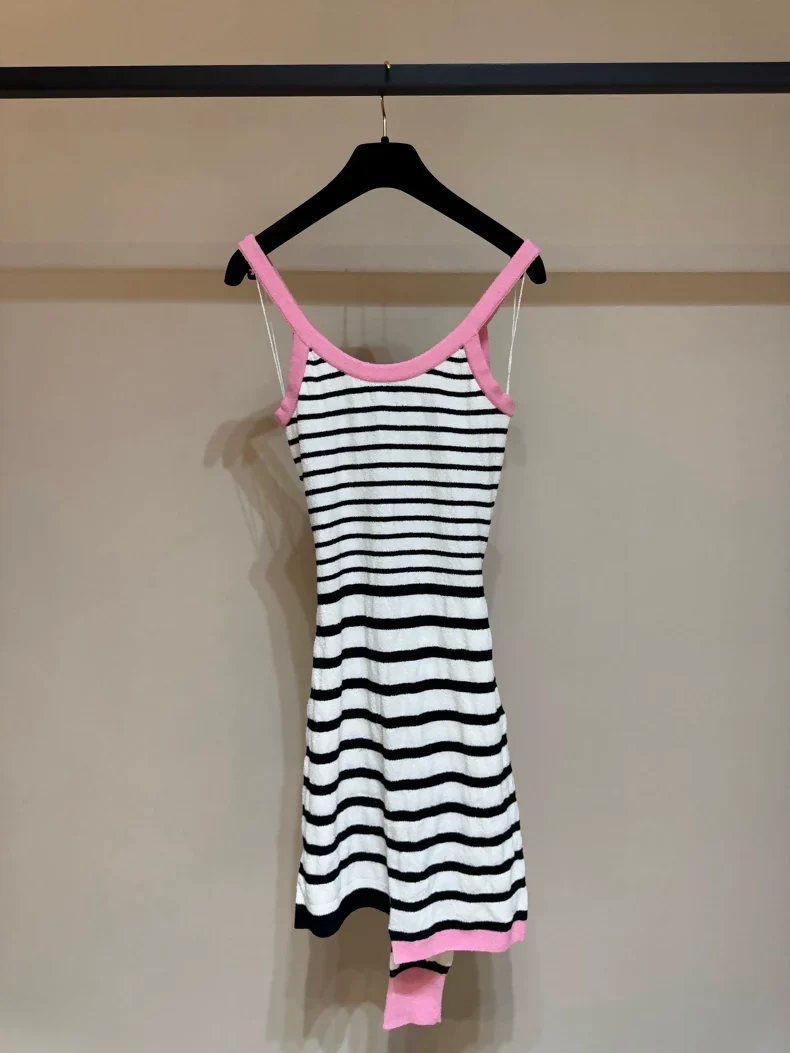 Chanel 24S pink striped dress