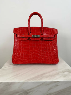 Preloved Hermès Birkin 25 Geranium Matte PHW Y 2021