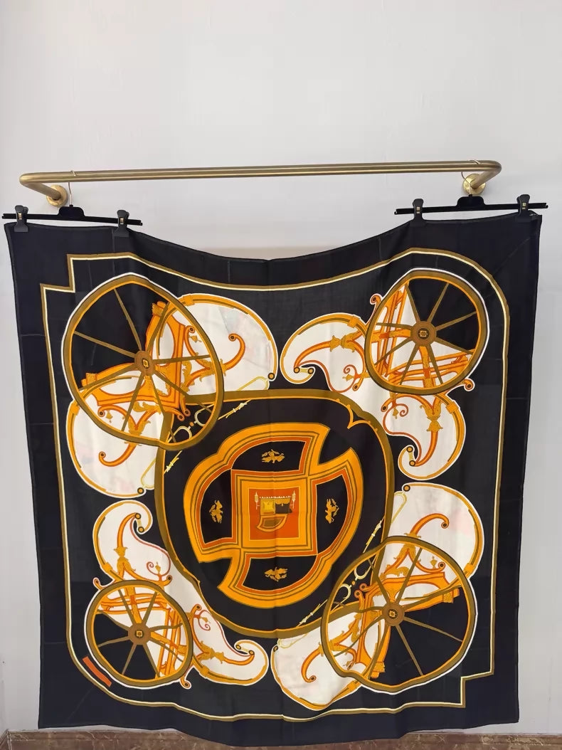 Hermes limited edition silk and cashmere scarf
