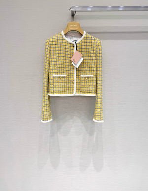 MIU MIU 24ss Single-breasted bouclé jacket