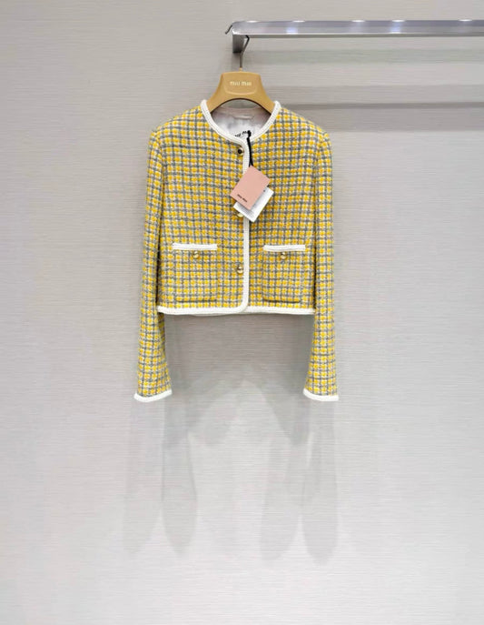 MIU MIU MIU MIU 24ss Single-breasted bouclé jacket - 36 Jacket - Used fashion item from Top Quality Luxury Designers Bag