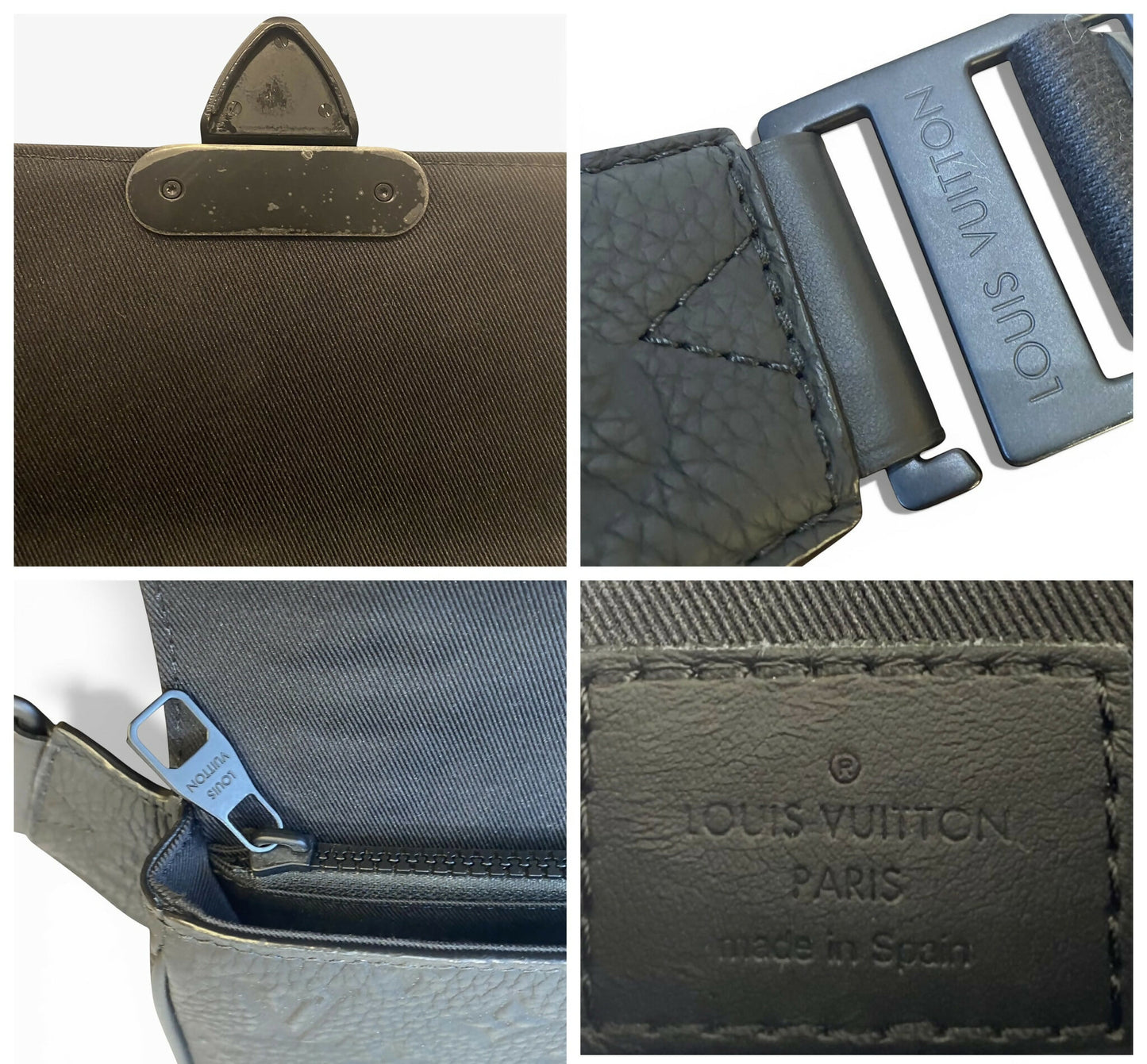 Louis Vuitton Matte Black Taurillon Monogram S Lock Sling Crossbody Waist Bag