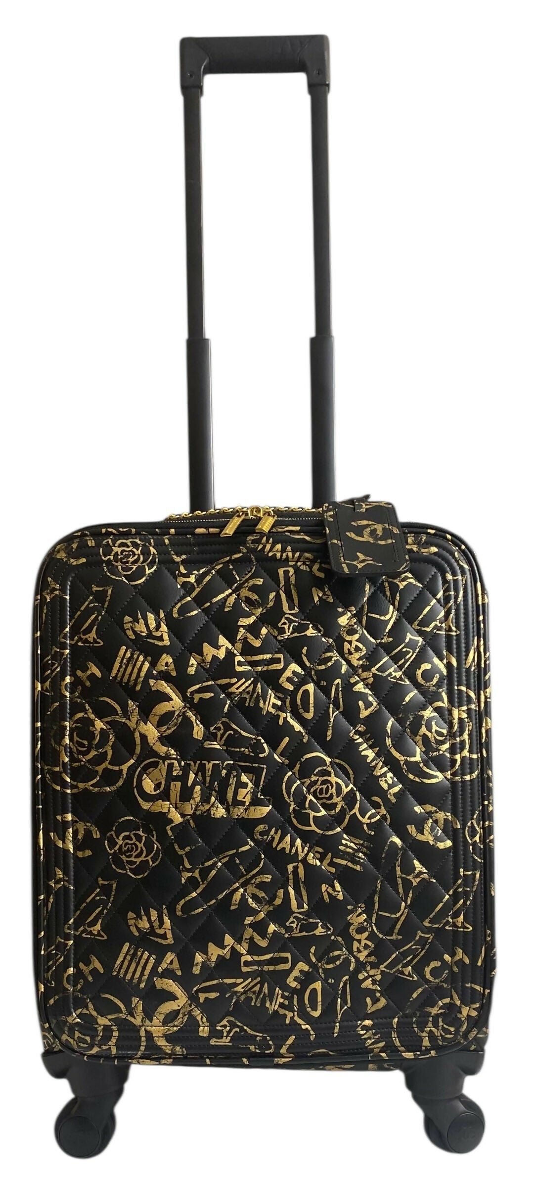 Rare Chanel 19A Paris New York Egypt Graffiti Trolley Travel Bag Carry On Luggage
