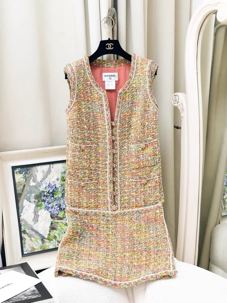 Chanel 14SS Colourful tweed dress